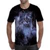Summer Round Neck 3D Cat Printed Top Fashionable Casual Short Sleeved Men's T-shirts