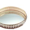 Stor Dekorativ Bricka , Vintage Glas Smyckesbricka med Spegelbotten Sminkbord Organizer Hemprydnad