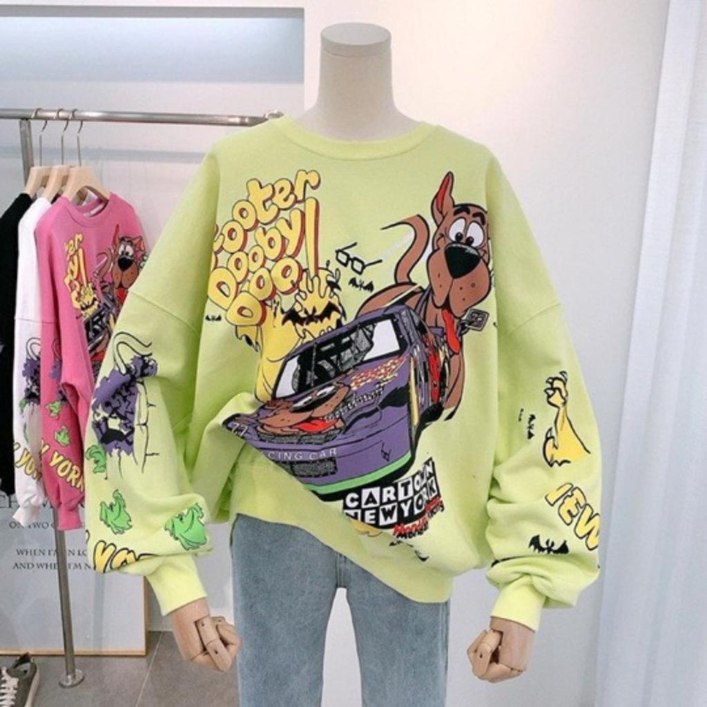 Women's Round Neck Long Sleeve Loose Fit Sweatshirt Casual Graphic Pullover Top
