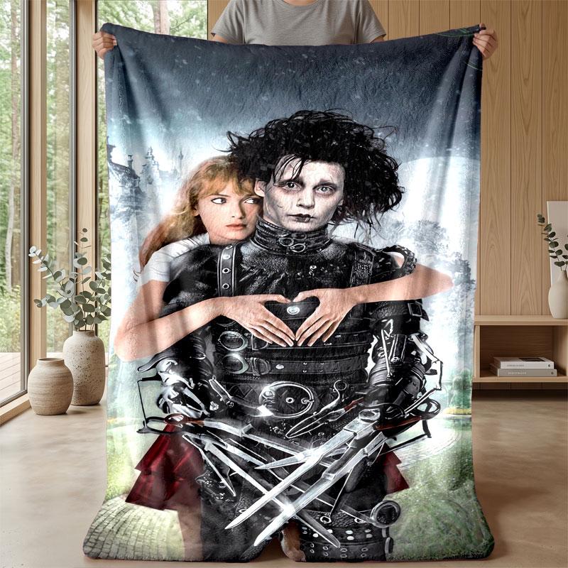 Soft Flannel Blanket Lightweight Cozy Bedroom Living Room CoverEdward Scissorhands