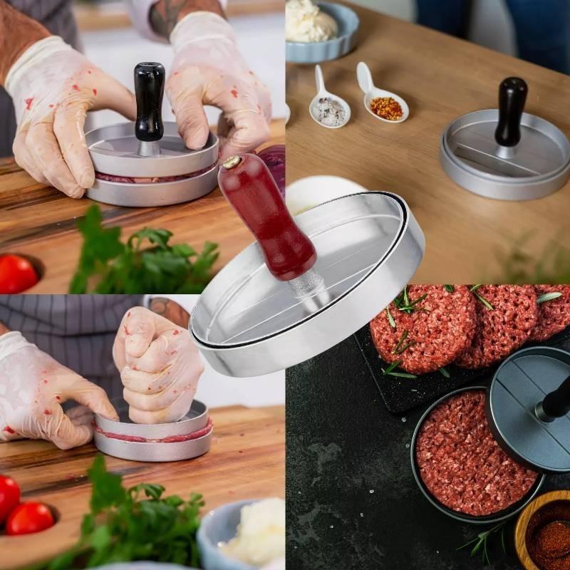 Modern Aluminum Alloy Circular Hamburger Press For Juicy Patties And Rice Balls