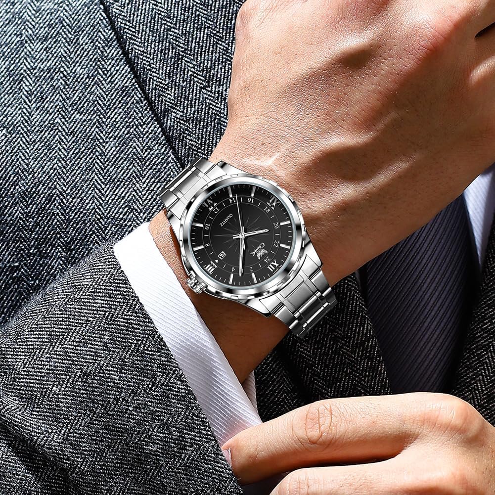 OPK - Wristwatch - Quartz Stainless Date Black Men's Watch, Stylish, Fashionable, Classic, Steel, Display - Black, Men's