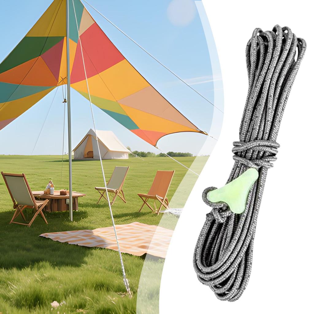 4M Windproof Tent Rope With Luminous Tensioner Awning Rope High-Strength Guy Lines Canopy Cord For Camping Tent Accessories