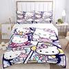 3pcs Hello Kitty's Cute Moments Bedding Set Includes Quilt Cover and Pillowcases, Suitable for All Seasons, Machine Washable Ideal Gift S043