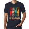 T-shirt vintage pour hommes T-shirt graphique Surf Summer Time Cocoa Beach Navy