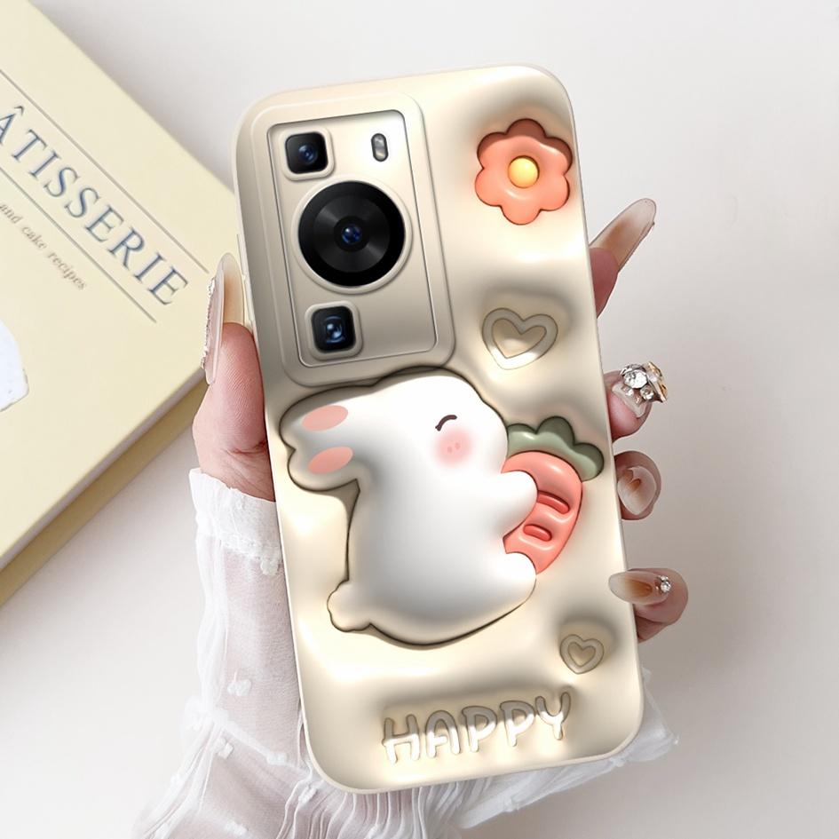 For Huawei P60 Pro Case MNA-LX9 Shockproof Cover Cute Cartoon Square Lens Protection Bumper For Huawei P60 Art P 60 P60Pro Funda