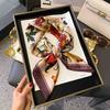 New Striped Silk Scarf Simulation Silk Small Square Scarf Simple Fashion Professional Scarf Silk Scarf Square Scarf High-end Matching