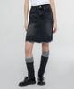 Chix Western Mood Cut Denim Midi Skirt Black