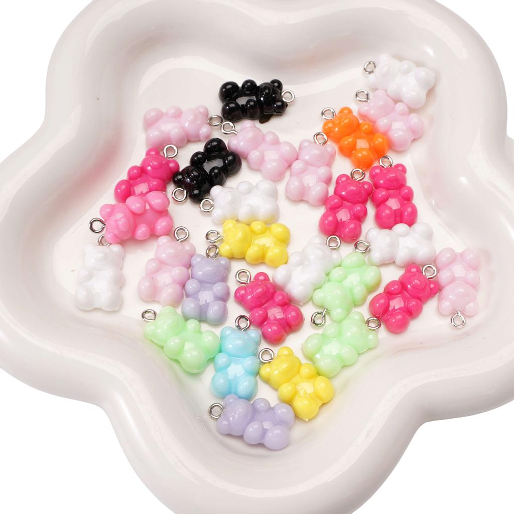 1000Pcs Cute Resin Gummy Bear Pendant Charms for Jewelry Findings DIY Accessories