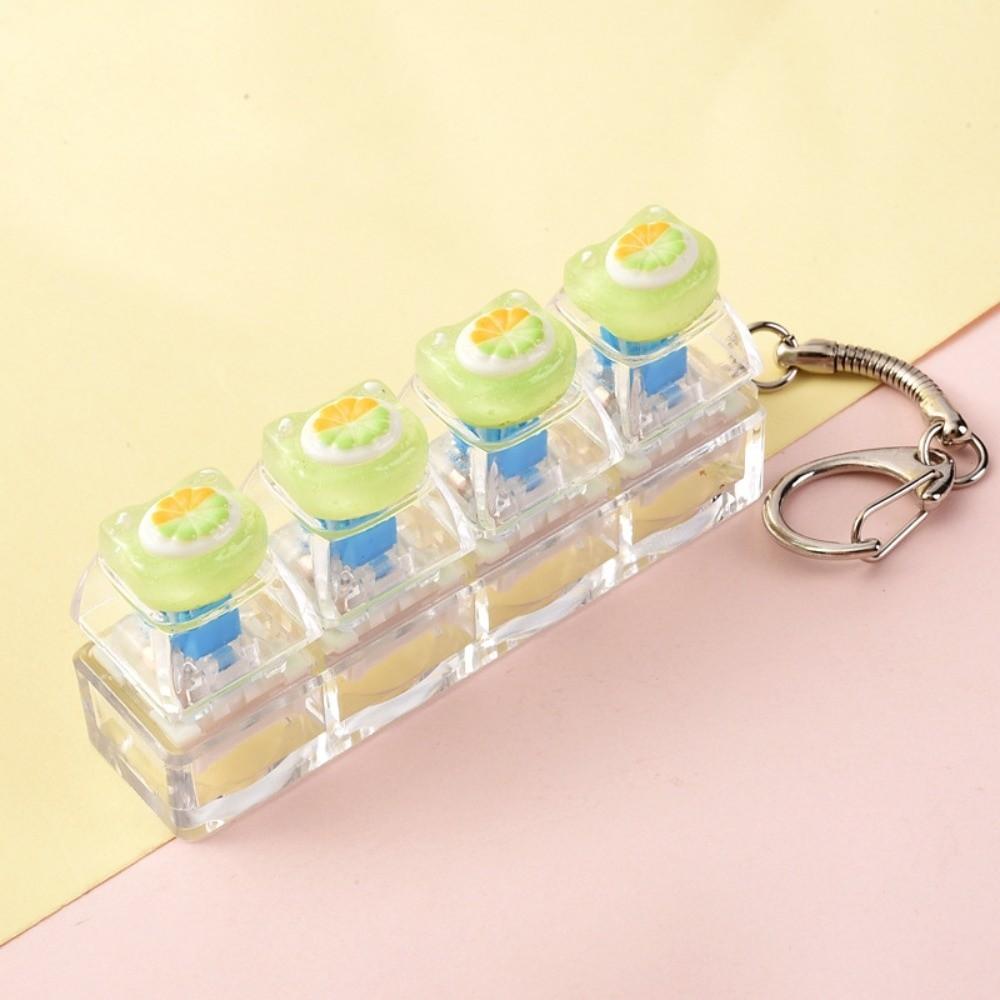 4-Key Reduce Pressure Toy Fruit Push Button Keychain Mini Keychain Pendant Daily Use