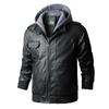 Autumn and Winter Men's Clothing European and American Leather Jacket Tops, New Japanese Men's Hooded Jackets