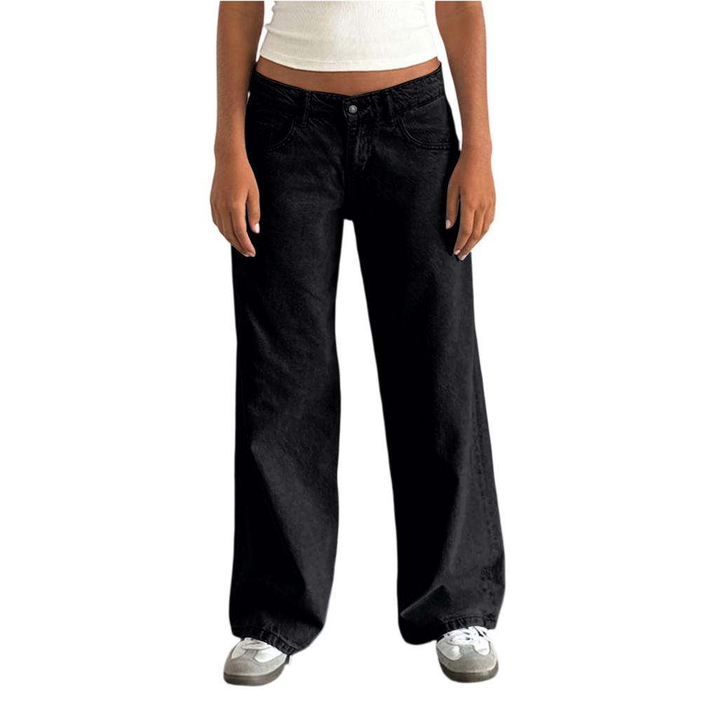 Dames Kleur Jeans Los Casual Rechte Pijp Wijde Pijp Broeken