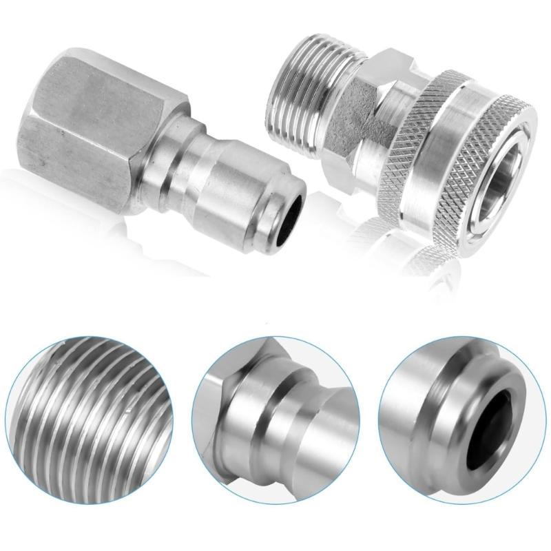 Quick Connect Hose Adapter Fittings Outdoor Watering Equipment Attachments for Pressure Washers, NPT Water Guns Adaptors