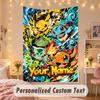 Custom Personalized Tapestry,Pokémon Print Custom Name Text Wall Art Hanging for Bedroom