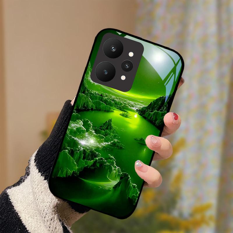 Luxury Tempered Glass Case For Realme 15 5G RMX5106 RMX5105 Phone Cover Full Protective Shockproof Shell Fundas Cartoon Capa