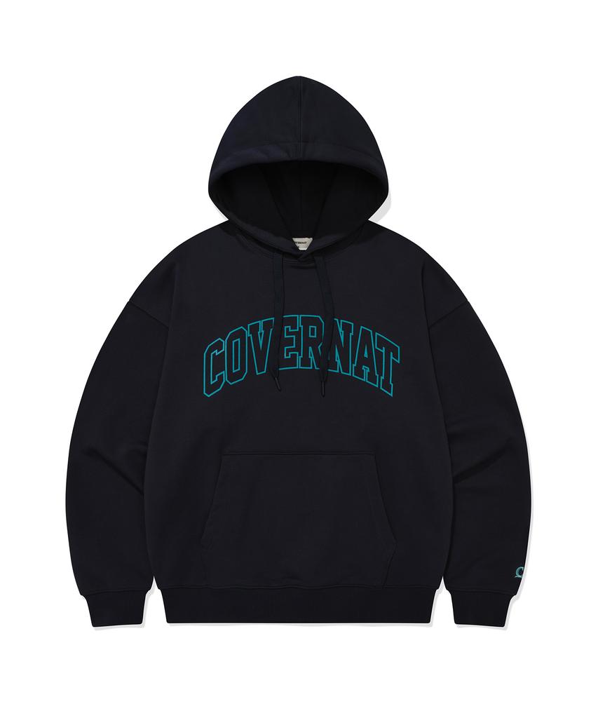 Arch Logo Drop Fit Hoodie Dark Navy