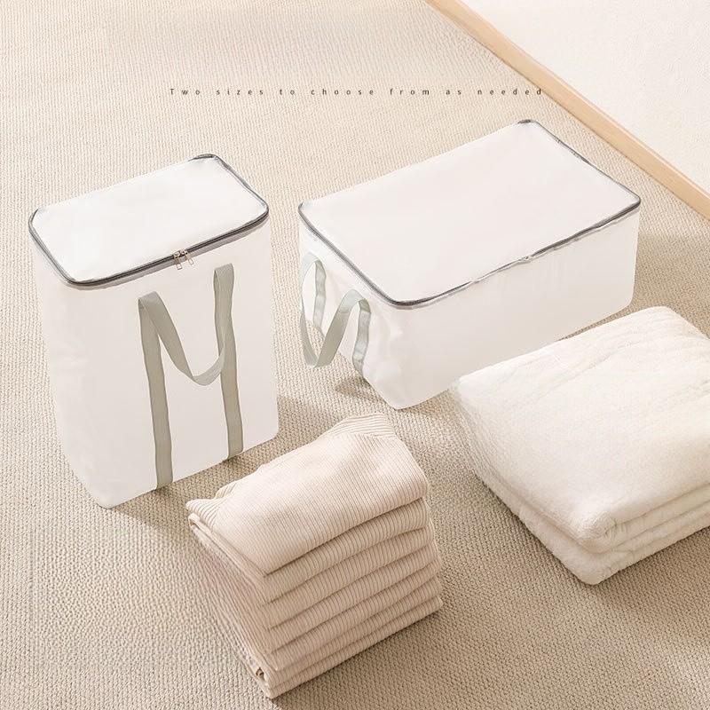 Transparent Clothes Storage Bag With Reinforced Handles For Bedroom Organization And Moving
