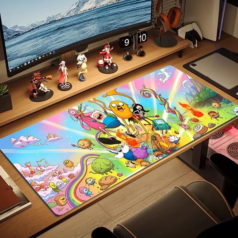 Adventure Time Lace Solid Color Mouse Pad Large Gaming Table Cushion Non-slip Laptop Tablet Big Mousepad XXL Mat Mini PC Playmat With Lock Edge