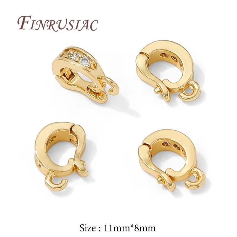 18K Gold Plated Bails For Pendant,Hinged Necklace Enhancer,Necklace Bail,Charms Clasps Connector For Jewelry Making Accessories
