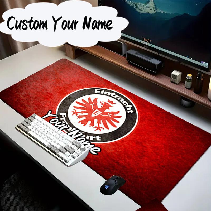 Custom Name Mouse pad Flaming Heart Frankfurt Emblem Mouse Pad Desk Mat, Non-Slip Rubber Backer Pad For Computer Notebook Gaming Mouse Pad Gift