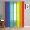 Rainbow Colorful Stripes Sheer Curtains Ideal for Bedroom Living Room Ornamentation Window Curtain for Cooking Area Tulle Fabric Organza Drapes