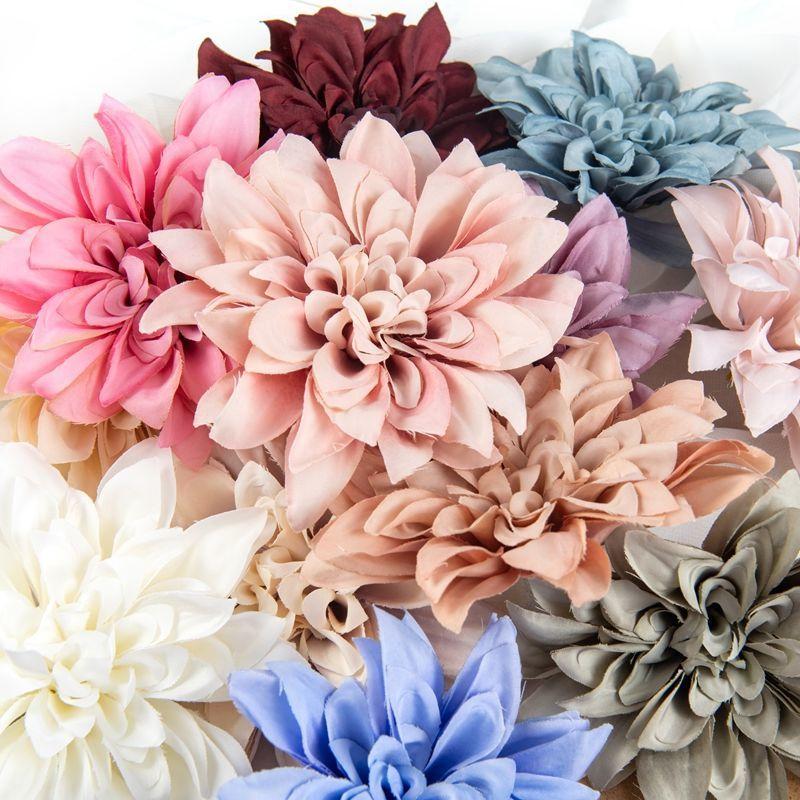 5/10Pcs Fake Plants Artificial Flowers Heads Silk Blooming Roses Wedding Home Room Decor DIY Garland Material Simulation Cheap