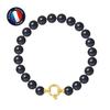 Bracciale - - Perle Coltivate d'Acqua Dolce 8-9 mm - Black Tahiti - Oro Giallo - Qualità AAA+