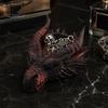 Occult Jewelry Dish Dark Dragon Head Storage Tray, Gothic Style 3D Printing Valet Tray Organizer, Fantasy Ornament, for Keys And Gift Men