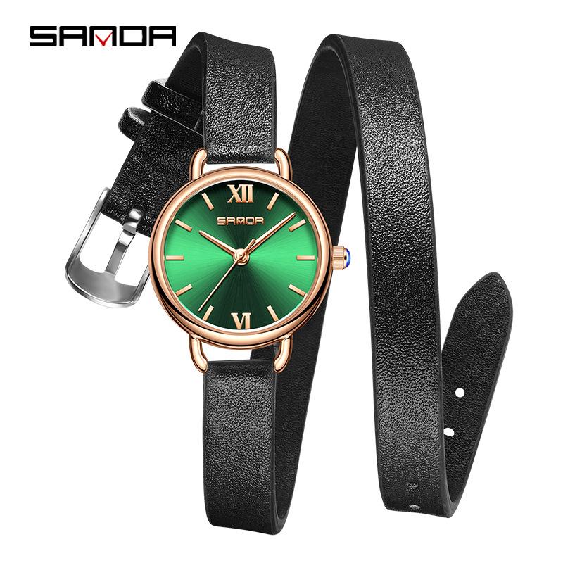 Sanda Women's Retro Roman Numeral Quartz Watch - Fashionable, Simple, and Waterproof