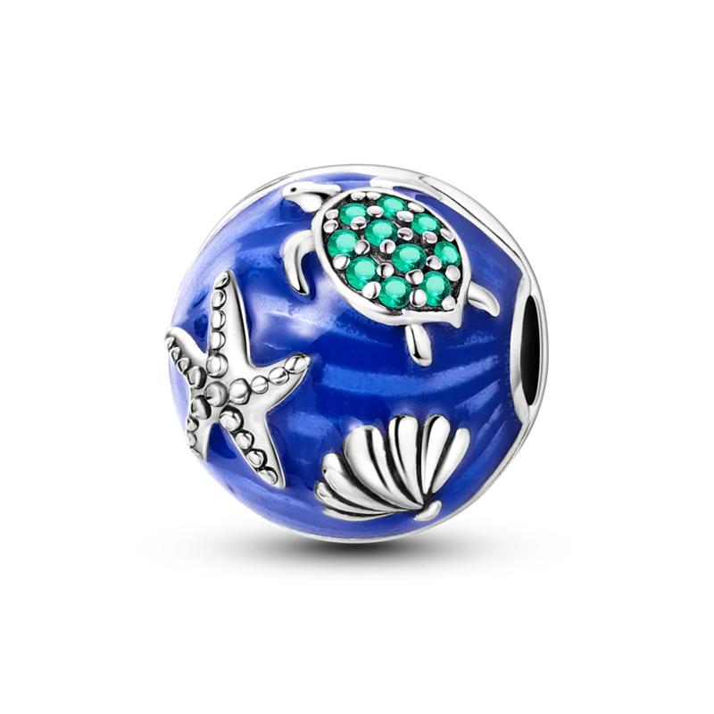 925 Sterling Silver Ocean Series Pearl Starfish Shell Charms Beads Fit 4MM hole diamete Bracelets Fine Birthday DIY Jewelry gift