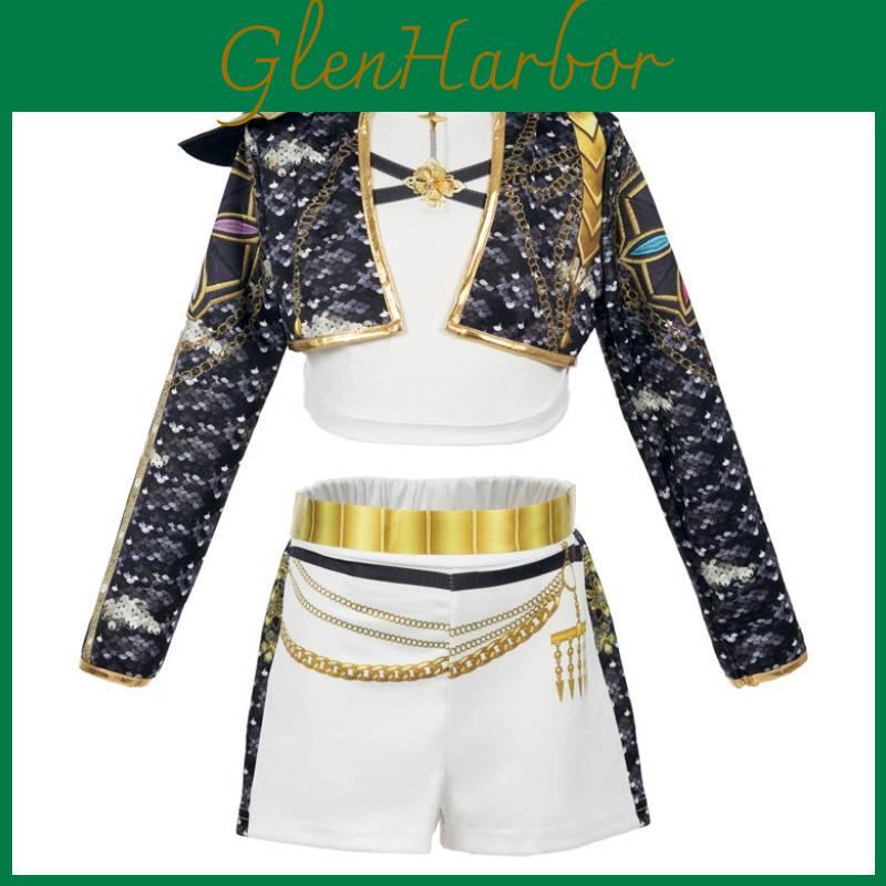 Kpop Demon Hunters Rumi Childrens Sequin Stage Costume With Short Pants For Dance Performances