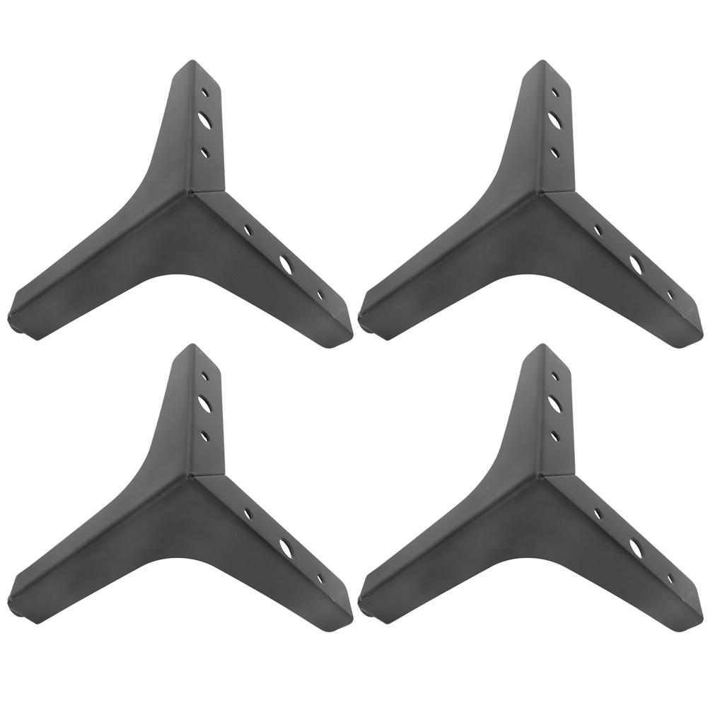 4 Pcs Iron Electroplated Furniture Cabinet Leg for Sofa Bedside Table Coffee Table13 Cm (1.8mm Thick) Black