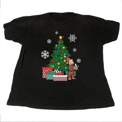 Curious George Around The Christmas Tree Gift For Fans Unisex S-5XL Shirt DO259 Unisex T-Shirt