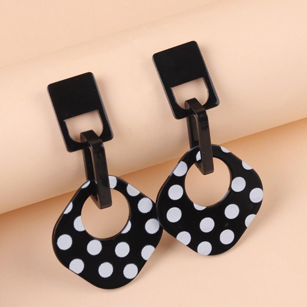 Rhombus Shape Vintage Polka Dot Earrings Bohemian Style Personalized Earrings Party