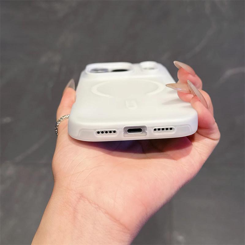 Luxury Candy Color Matte Phone Case for iPhone 11-17 Pro Max Plus with MagSafe Support
