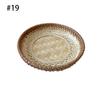 Rattan Wicker Basket Handwoven Fruit Tea Snack Bread Basket Cosmetic Round Storage Box Water Hyacinth Weaving Bamboo Tray