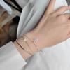 Bracciale Doppio Fiocco di Neve Braccialetto Ragazze Gioielli Dongli Regalo Braccialetto d'Argento Casual Regalo per Ragazze Gioielli