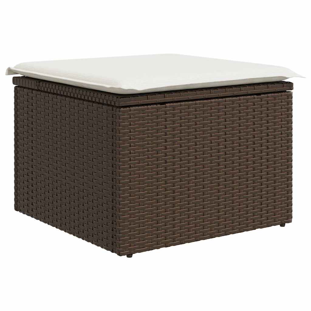 Garden Sofa Set with Cushions 9 Pcs Brown Poly Rattan