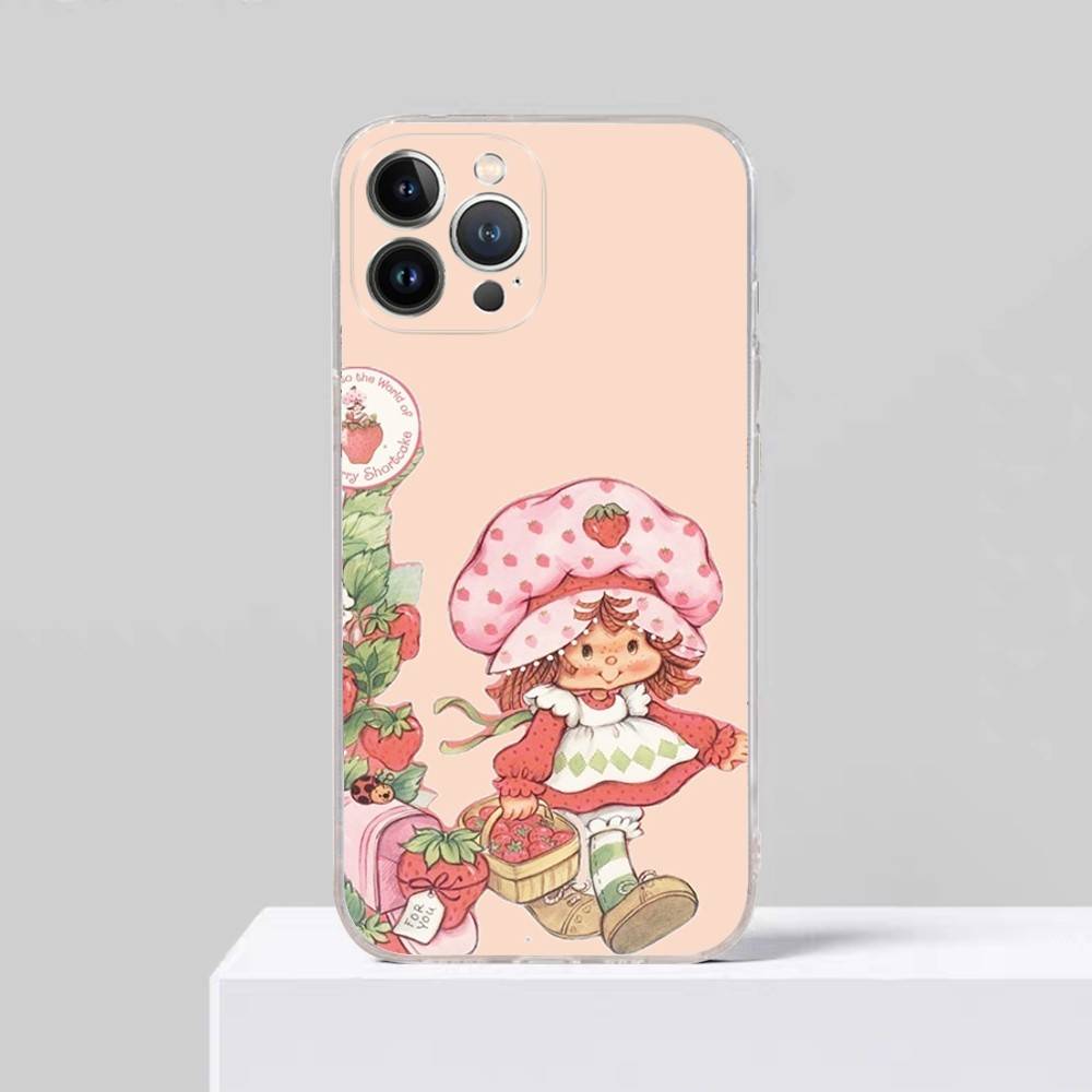 S-Erdbeere S-Shortcake Für iPhone 11 12 13 14 15 16 17 Pro Max Plus Air Transparent Klar Stoßfeste Hülle