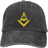Masonic Square and Compasses Vintage Washed Baseball Cap Distressed Cotton Casual Adjustable Hat