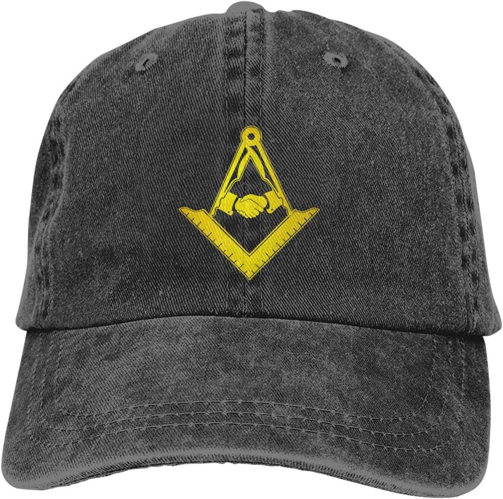 Masonic Square and Compasses Vintage Washed Baseball Cap Distressed Cotton Casual Adjustable Hat