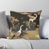 Black Jungle Crane Chinoiserie Square Pillowcase Polyester Linen Velvet Creative Zip Decor Pillow Case Sofa Cushion Cover
