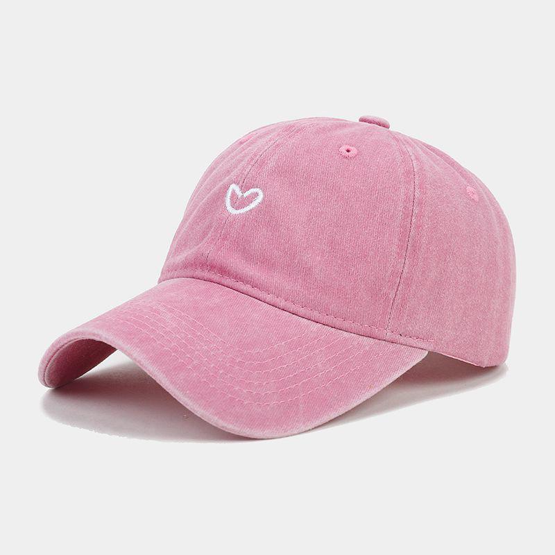 Casquette de baseball en coton lavé pour femmes et hommes, dessus souple, brodée 'Love', rétro, simple, d'été, casquettes snapback pour femmes, chapeau de papa d'extérieur, nouveau