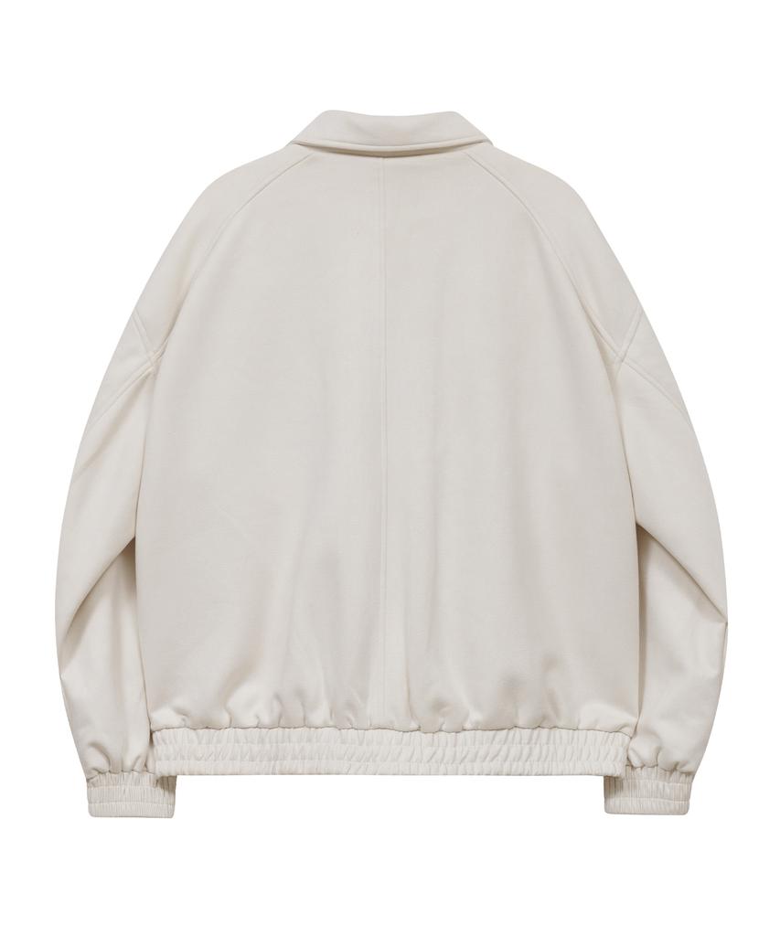 Ironyporno Whiteline 86-Iro328 Line Blouson Suede Jacket Ivory