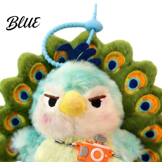 Zipper Pull Charm Peacock Plush Keychain, Cute Green Stuffed Animal Bag Charm, Soft Toy Backpack Pendant for Women Girls, Fashionable Handbags