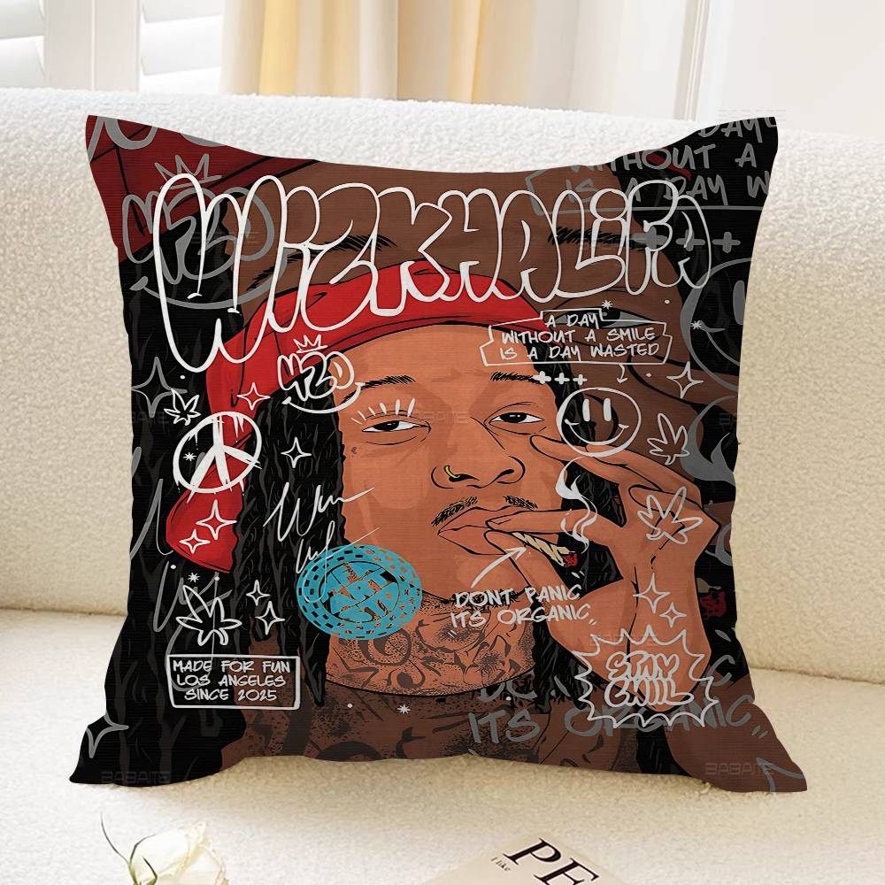 Rapper W-Wiz K-Khalifa Personalized Pillow Cover Kids Bedroom Wild Party Decor Pillowcase Kid Birthday Shower Gift