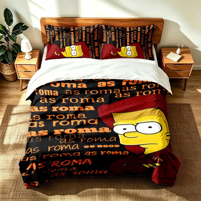 AS Rom (5) 3-teiliges Set geeignet für Schlafzimmer, weich und bequem, ein ideales Geschenk für Familie und Freunde. Enthält einen Bettbezug und zwei Kissenbezüge.