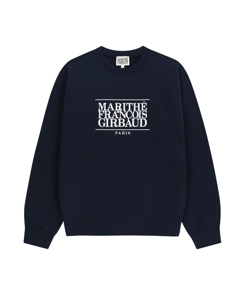 Malittepeulangsowajeobeo Classic Logo Embroidery Sweatshirt Navy
