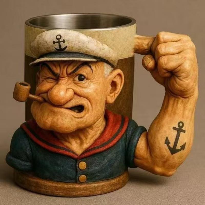Powerful Water Cup, Creative Water Cup, Popeye Power Mu, Comes with Inner Liner, Pineda Mug, Gift
