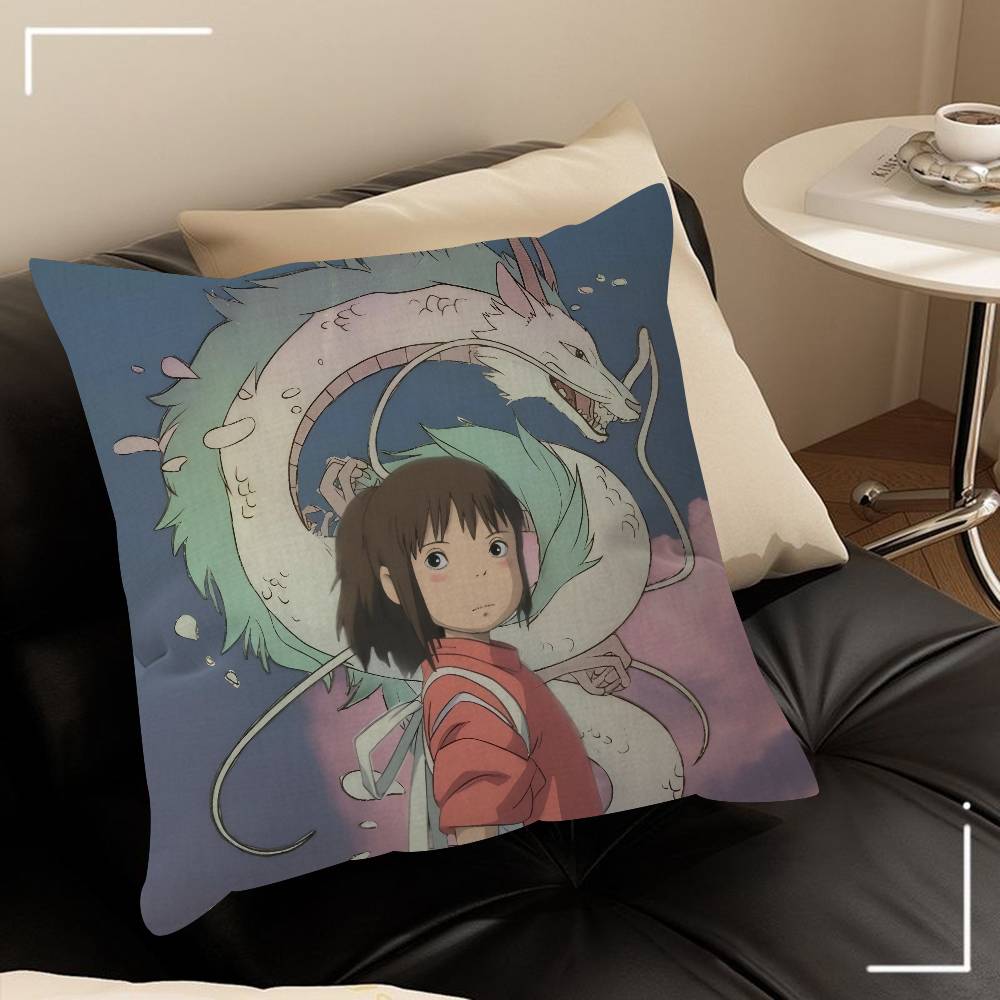 Pillow Gifts Home Office Furnishings Bedroom Sofa Car Cushion Cover case 45x45cm Movie S-Spirited A-Away Anime